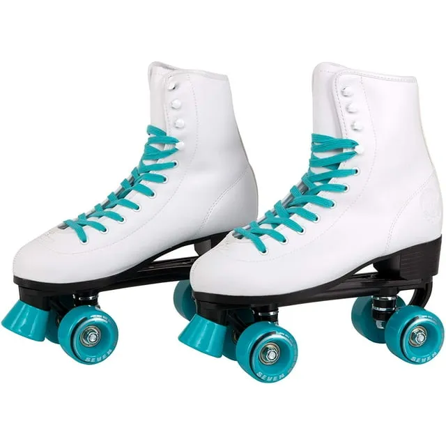 C SEVEN Quad Roller Skates  Great for Outdoor Use  Black  Youth 1