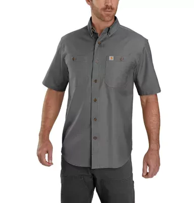 Carhartt Men&#039;s Rugged Flex Relaxed Fit Canvas Short-Sleeve Shirt, S, Navy - NWT