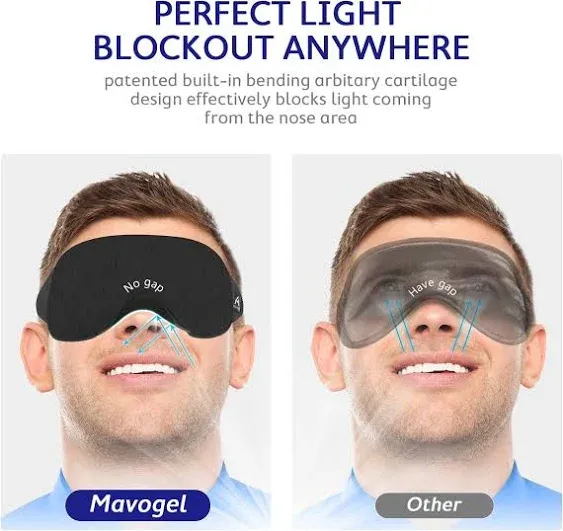 Mavogel Cotton Sleep Eye Mask - Updated Design Light Blocking , Soft and Comfort