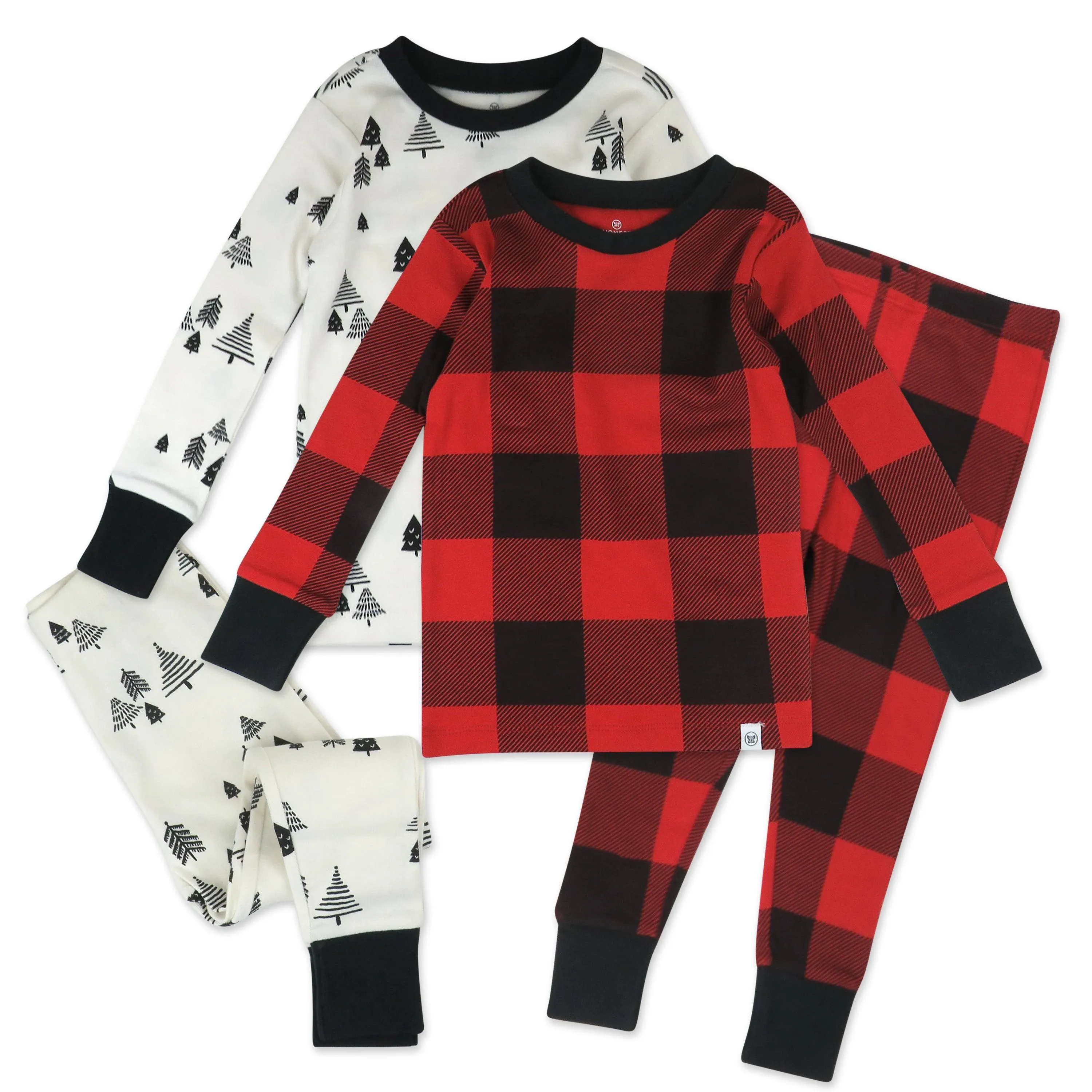 4-Piece Organic Cotton Holiday Pj Set Holiday Tartan / 3T