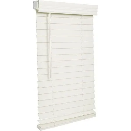 Lotus & Windoware Cordless 2 Faux Wood Room Darkening Horizontal Blind 58.5 Width x 60 Length Soft White Smooth