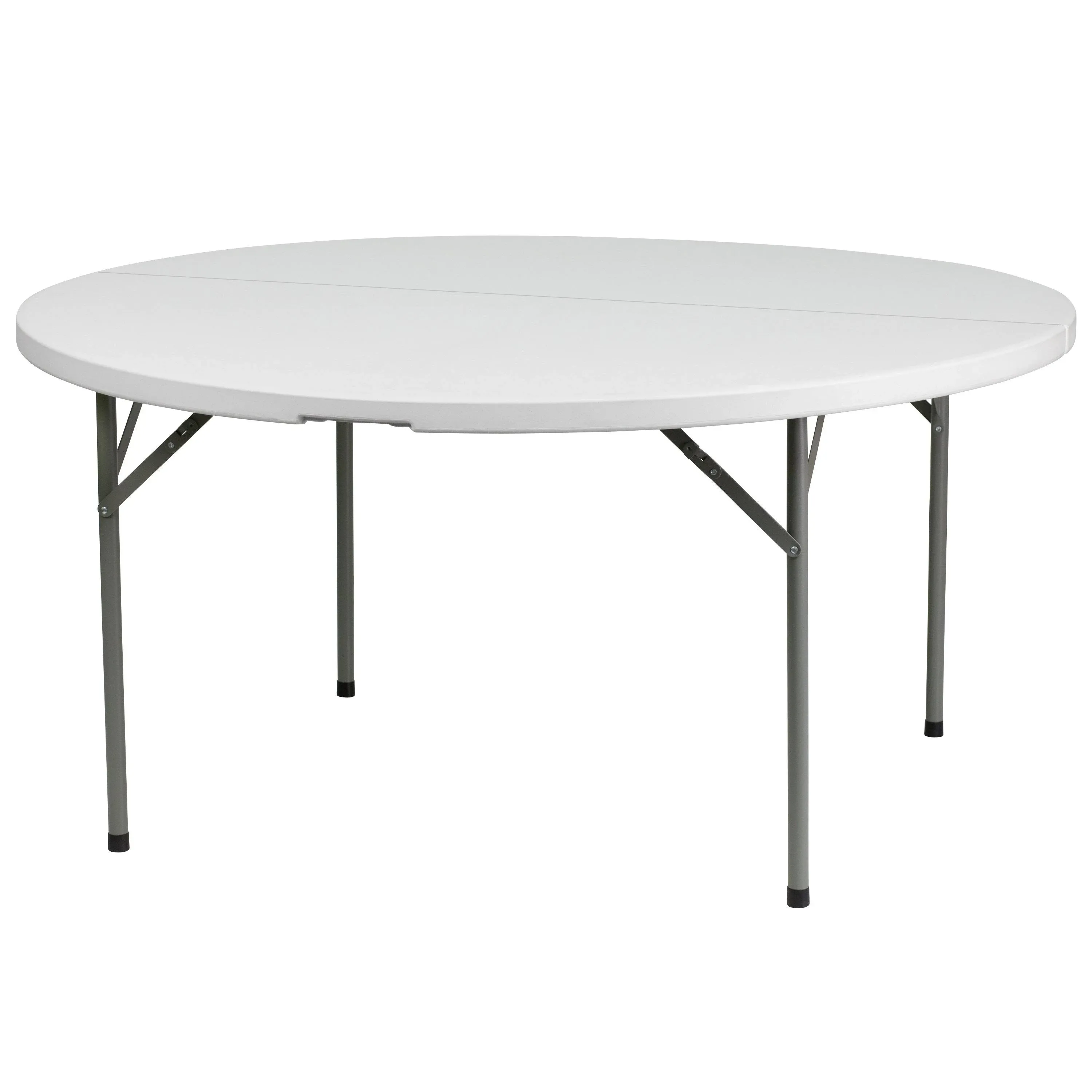 Flash Furniture 60'' Round Granite White Plastic Folding Table