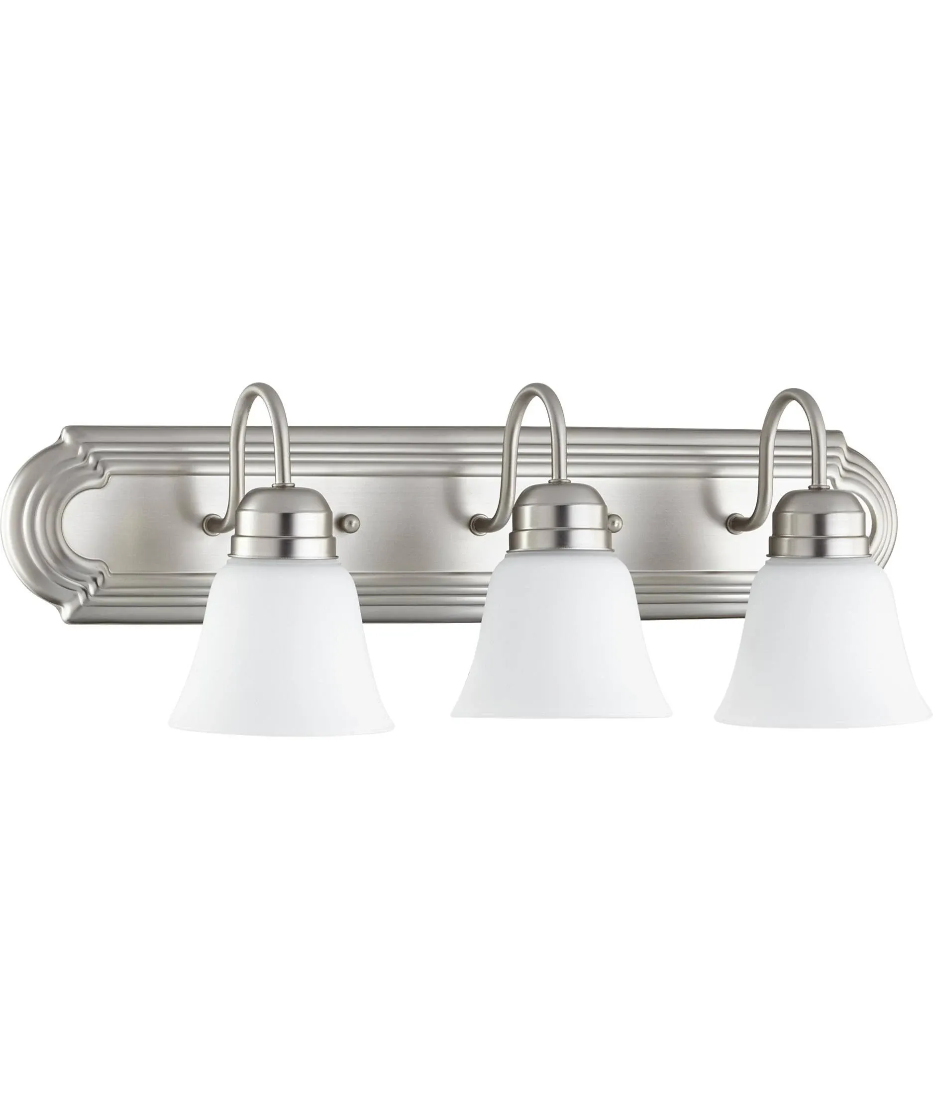 QUORUM INTERNATIONAL 5094-3-65 3-Light Vanity Light, Satin Nickel w Satin Opal - Traditional - Bathroom Vanity Lighting - by LIGHTING JUNGLE | Houzz