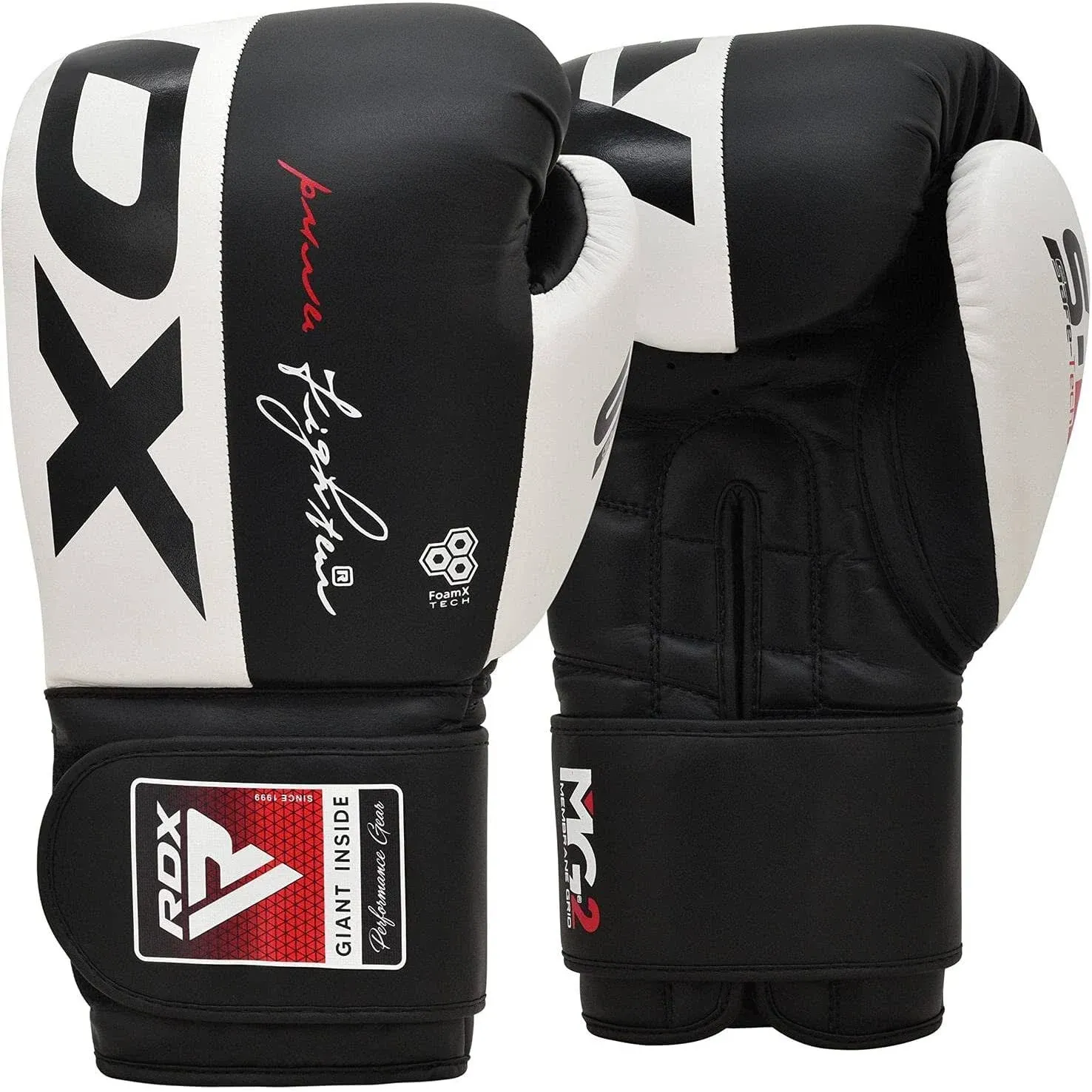 RDX Boxing Gloves Genuine Cowhide Leather, Muay Thai Kickboxing MMA Sparring Training, Advanced Closure, Punch Bags Speed Ball Focus Pads Workout, Men Women 10 12 14 16oz