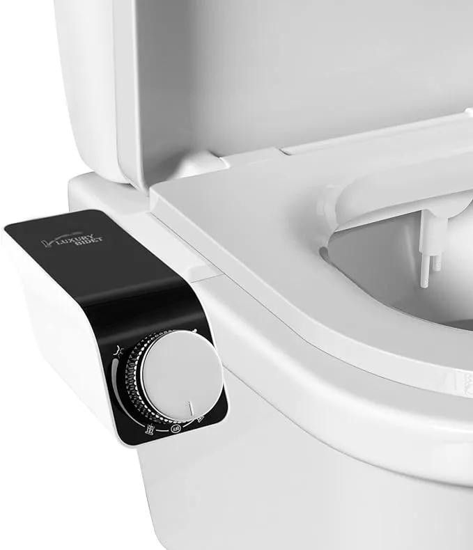 Bidet Attachment for Toilet UK - Upgrade Your Bathroom Routine with Adjustable Water Pressure and Retractable Self-Cleaning Dual Nozzles for Frontal