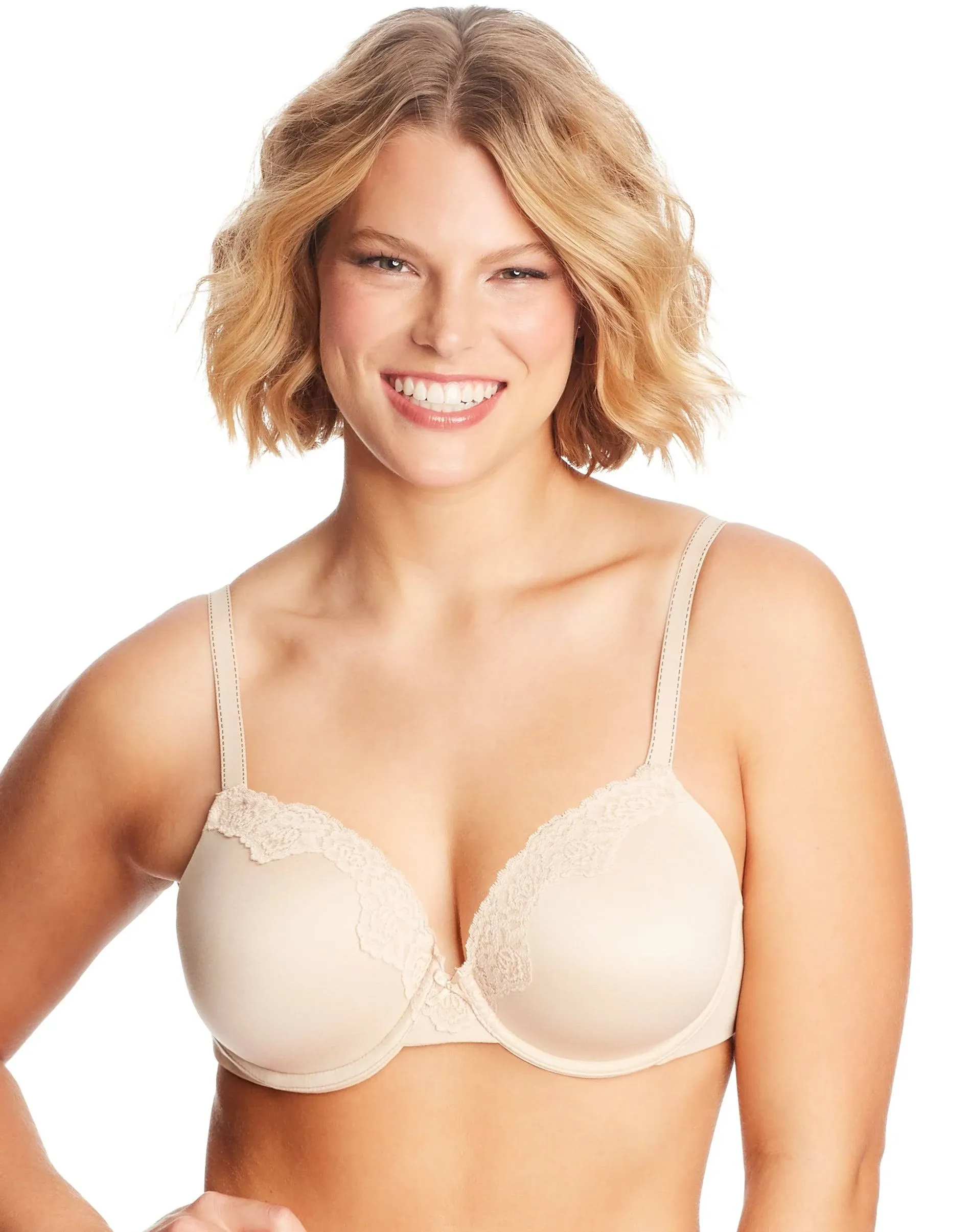 Maidenform Comfort Devotion Lace Bra, Smoothing Full-Coverage T-Shirt Bra for Everyday Comfort, Comfortable Lace Bra