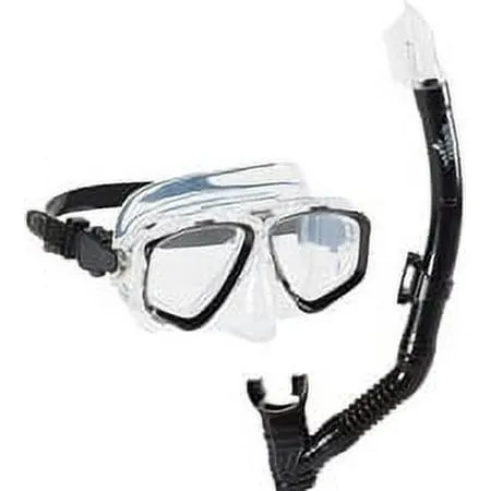 Speedo Adult Recreation Mask Snorkel Set Black/Black