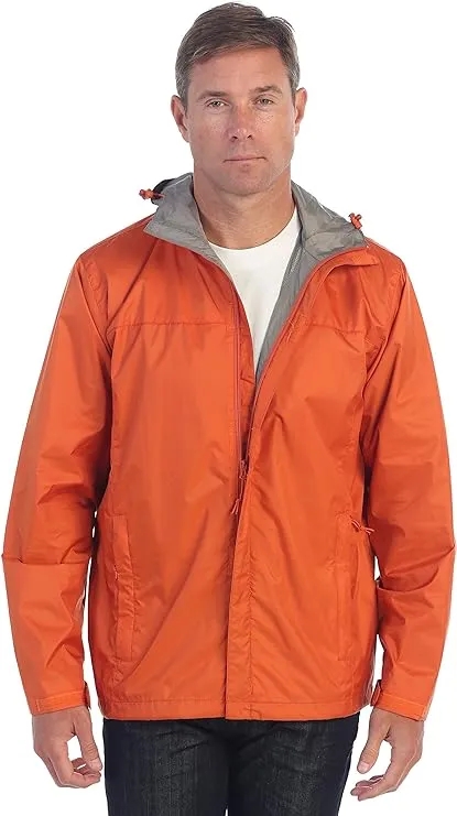 Gioberti Men's Waterproof Rain Jacket With Mesh Lining and Carrying Bag