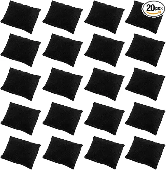 Watch Pillow, Velvet Watch Pillows for Box Bracelet Watch Pillow 20 Packs, Small Black Velvet Pillow 3.34'' x 2.95'', Jewelry Display Pillow Bracelet Bangle Cushions for Gift Box