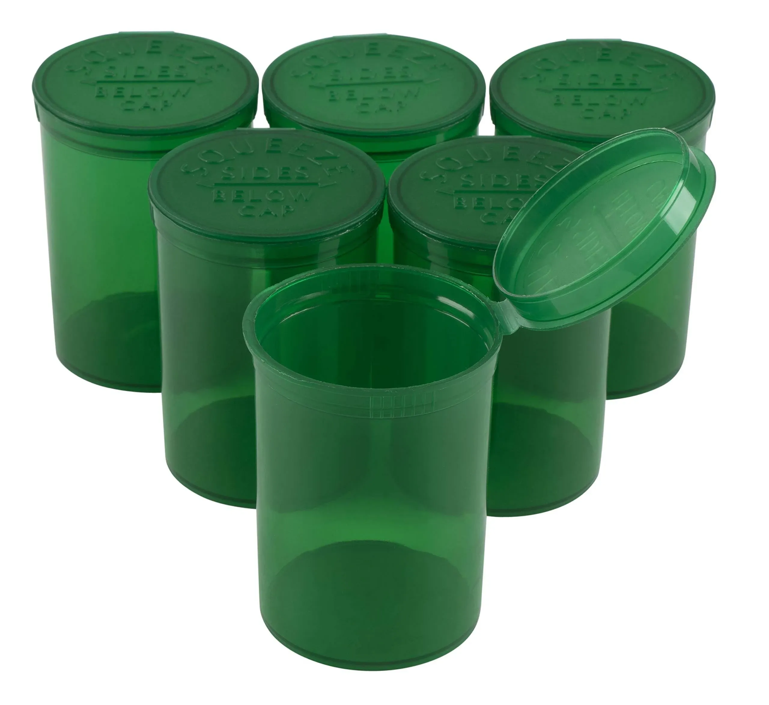 Juvale 20 Pack Empty Pill Bottles with Pop Top Caps, 30 Dram Medicine Containers, Prescription Vials with Lids (Green)