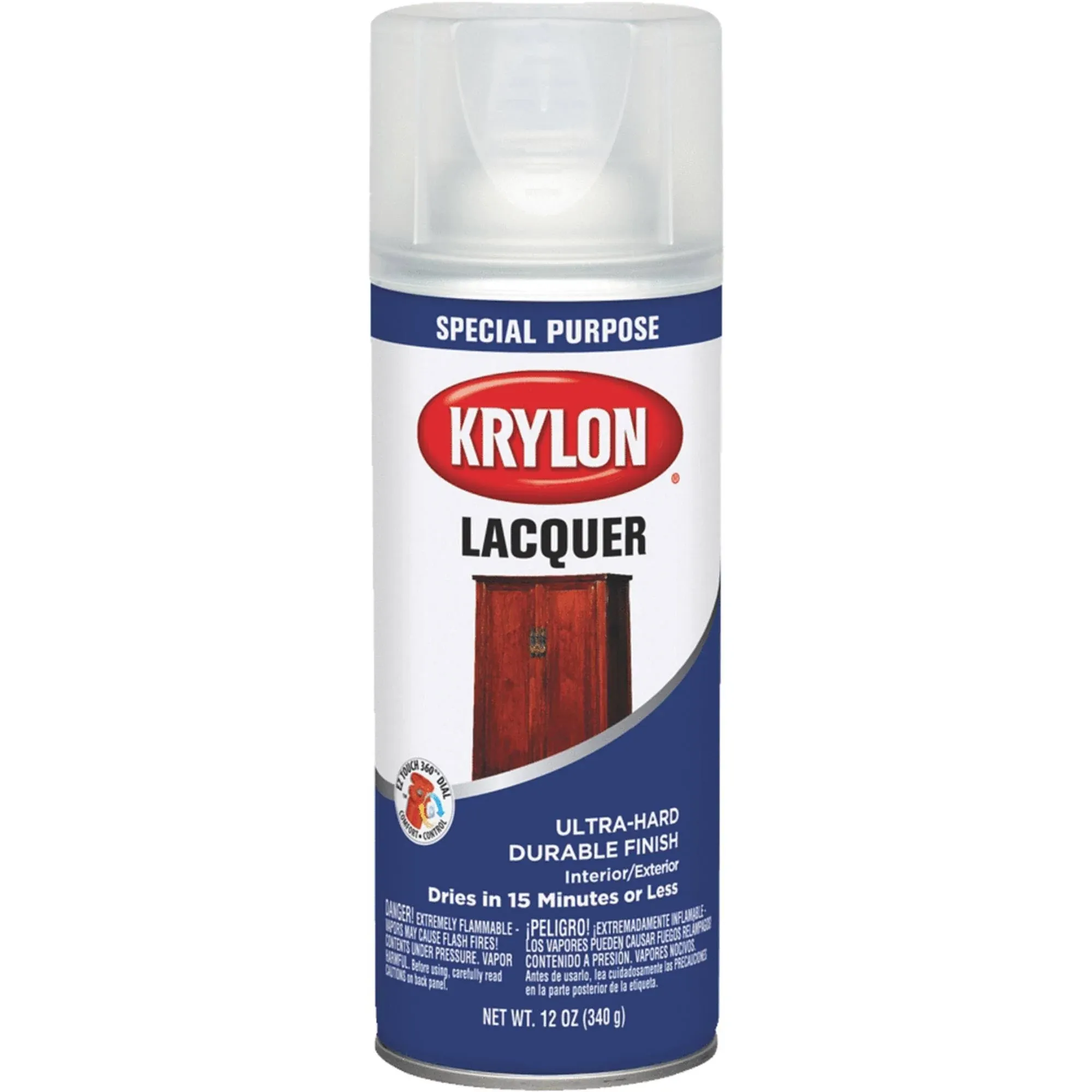 Krylon 7032 Lacquer Spray Paint, 12 Oz, Clear Gloss