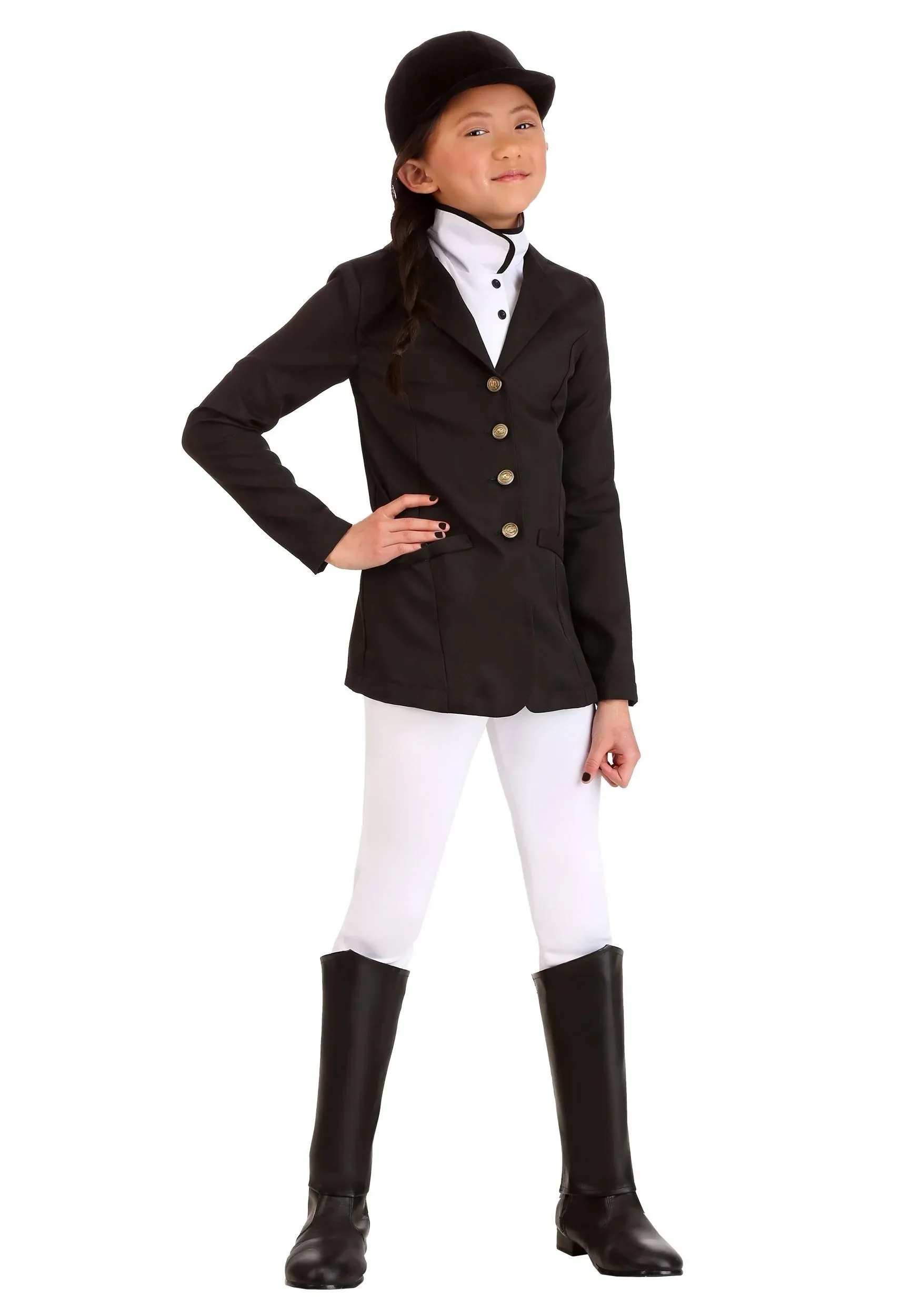 Equestrian Girl's Costume | Kids | Girls | Black/White | S | FUN Costumes