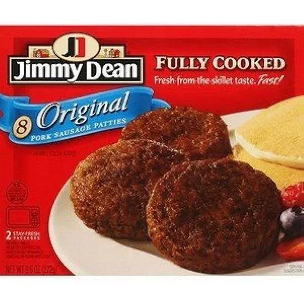 JIMMY DEAN PORK BREAKFAST SAUSAGE PATTIES ORIGINAL 9.6 OZ BOX PACK OF 2