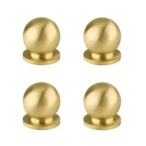 Tiazza 4pcs Round Solid Brass Knobs Antique Cabinet Drawer Small Handle Modern ...