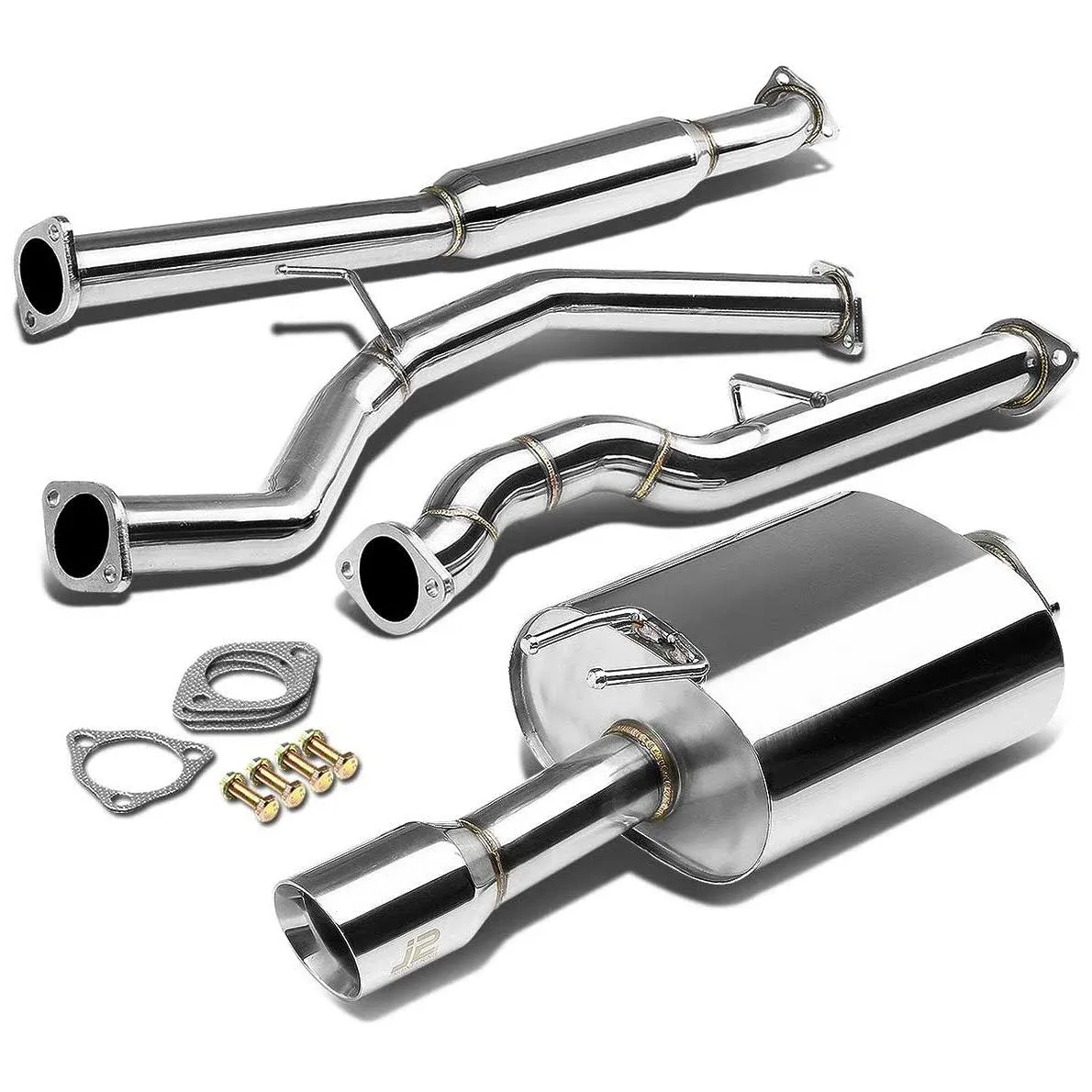 J2 Engineering® - Stainless Steel Cat-Back Exhaust System with Single Rear Exit