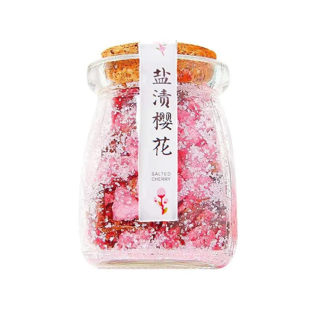 Ren Xin Chang Sakura Cherry Blossom Tea 80g/2.82oz - Salt-pickled Cherry Blossoms Birthday Gift Idea for Her, Wife, Girlfriend, Women, Teacher, Co-wor