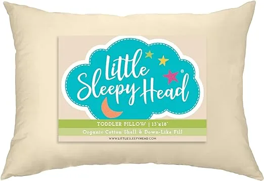 Little Sleepy Head Toddler Pillow 13x18 - Hypoallergenic Ergonomic Pillow for Sleeping, Kids Pillow, Nursery Pillow, Soft Neck Support Pillow (1-Pack)