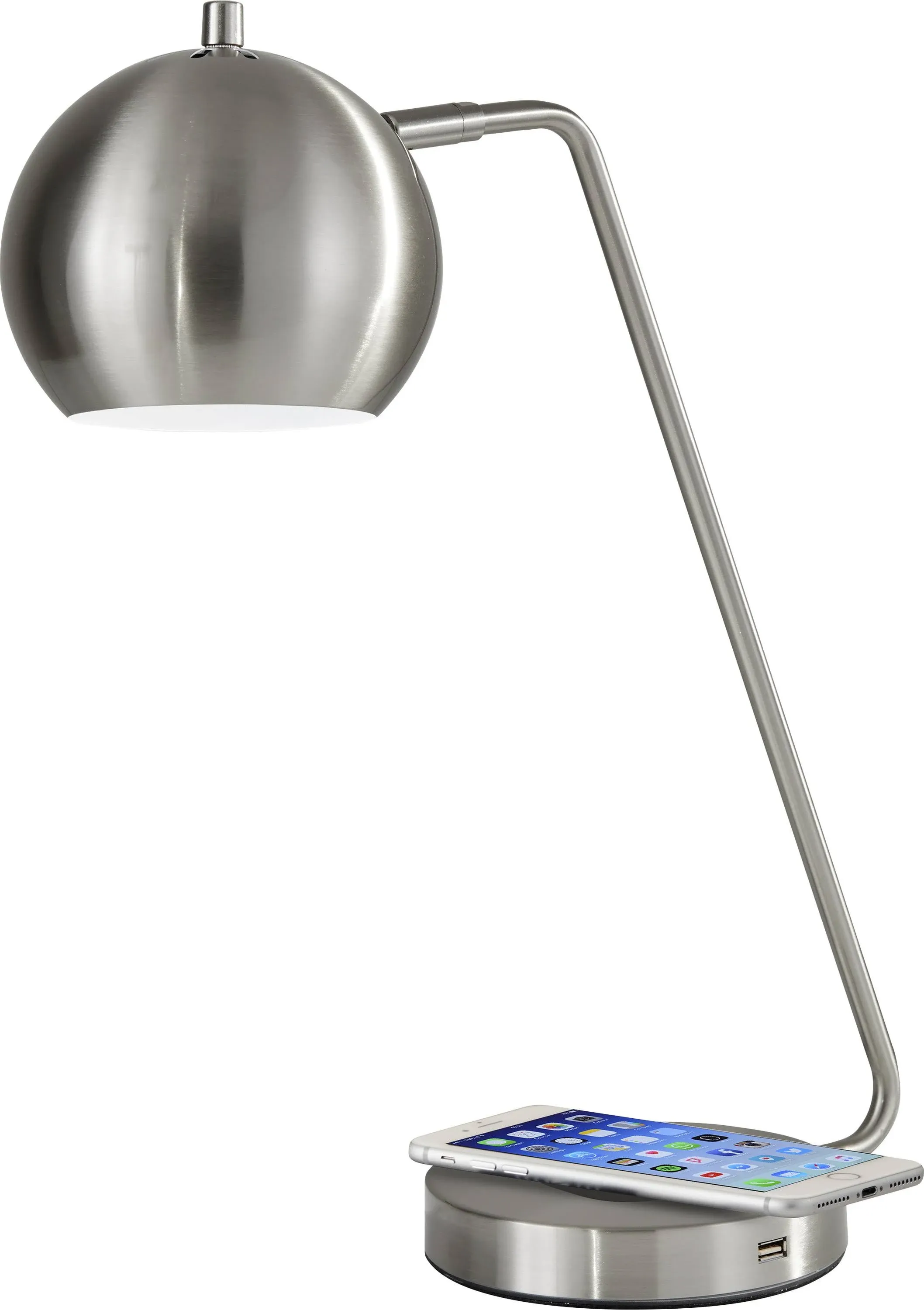 Adesso Emerson AdessoCharge Desk Lamp in Brushed Steel