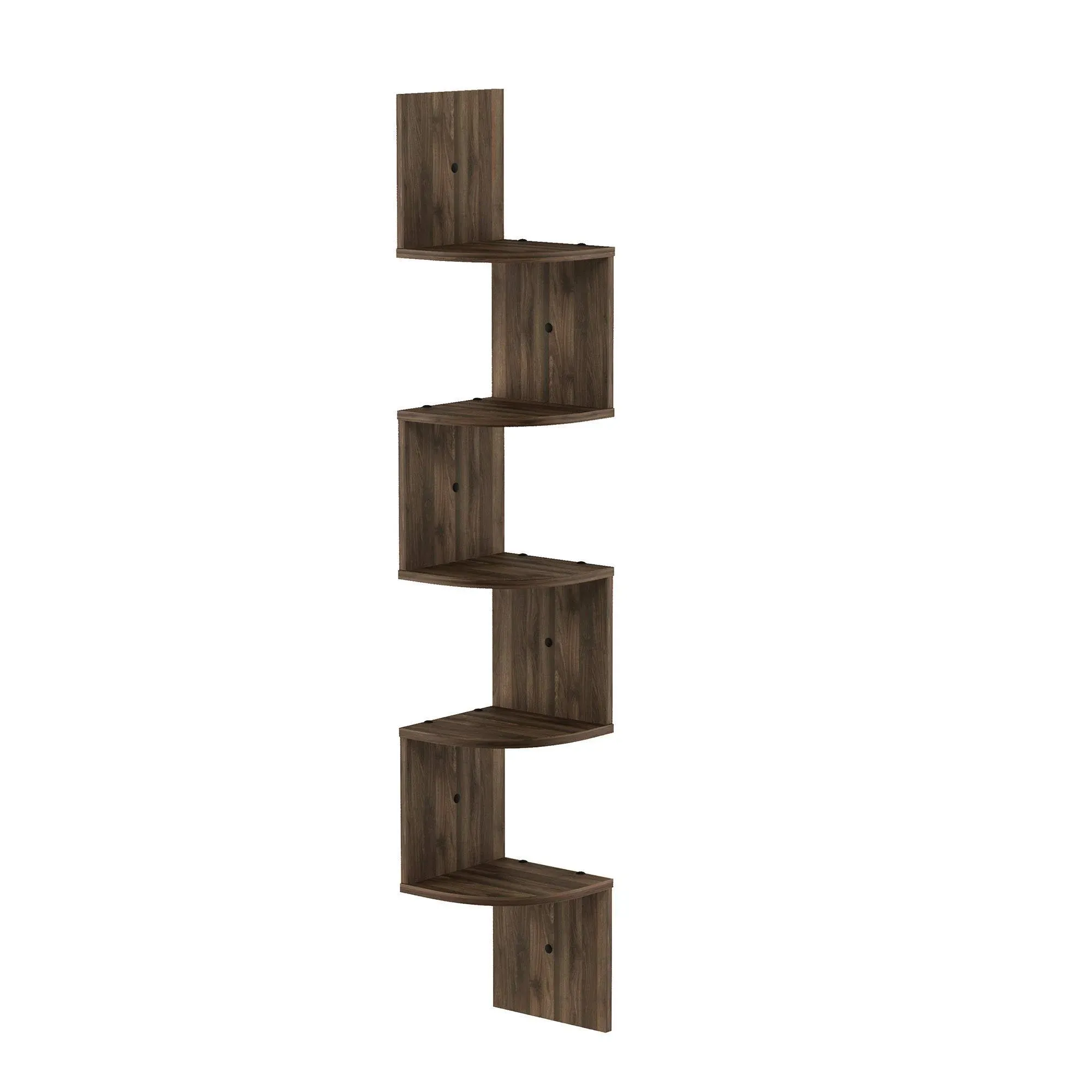 Furinno 5-Tier Floating Corner Shelf