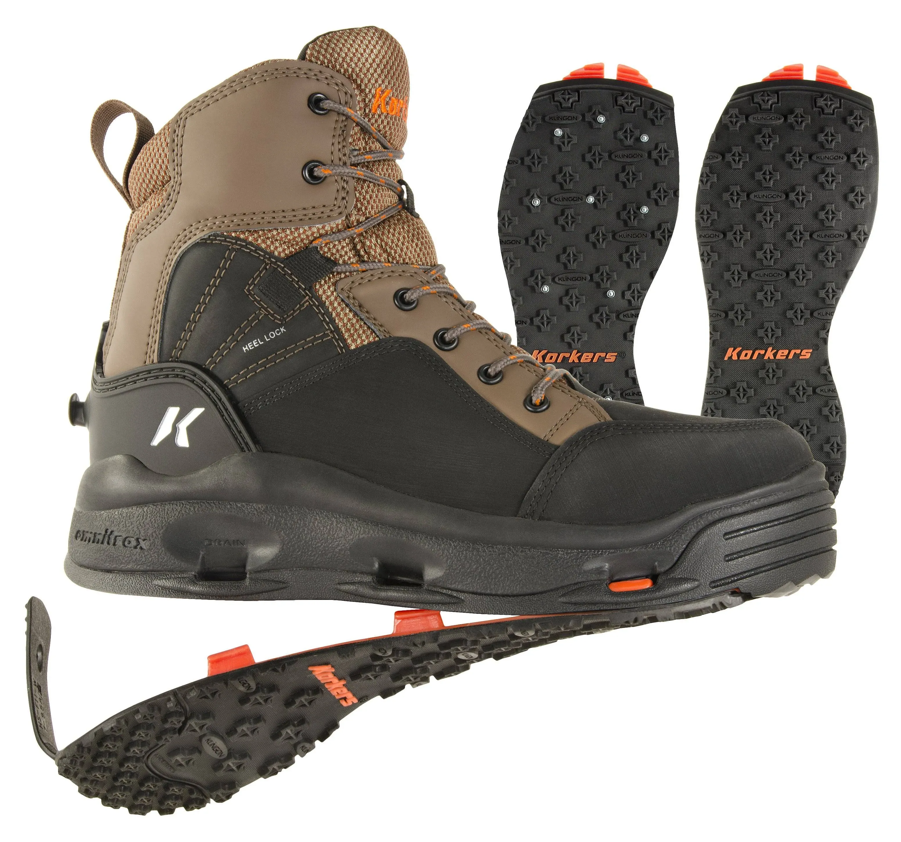 Korkers Buckskin Wading Boots, Felt & Kling-On Soles / 6