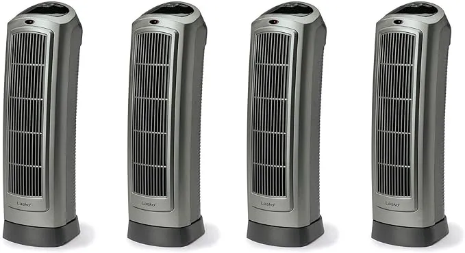 Lasko 1500W Portable Oscillating Ceramic Heater Tower w/ Digital Display, 4 Pack