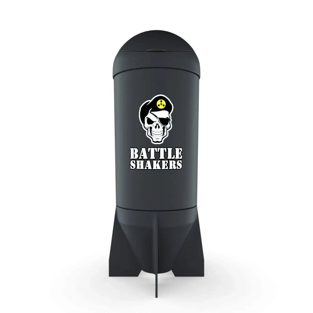 Battle Shakers Missile | Military Themed Shaker Bottle | Leak-Proof Protein Cup with Storage Compartment | Mix Protein Powders & More | Durable & Dishwasher Safe | 20 Oz