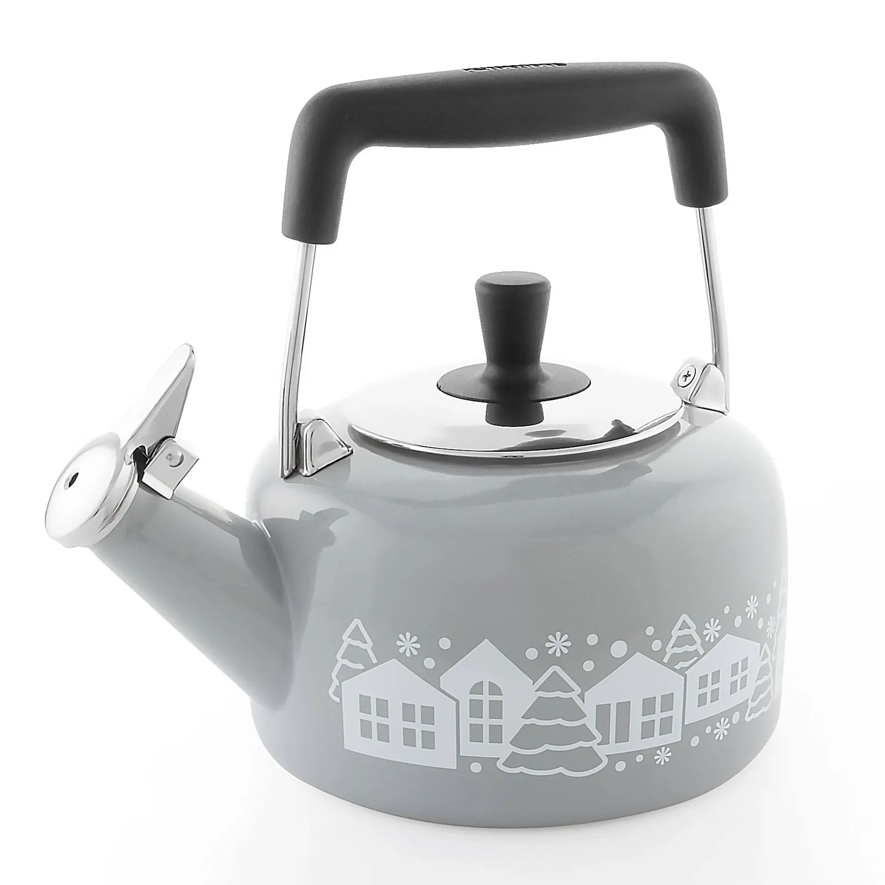 Chantal 1.4 Quart Mountain Village Tea Kettle ,Grey