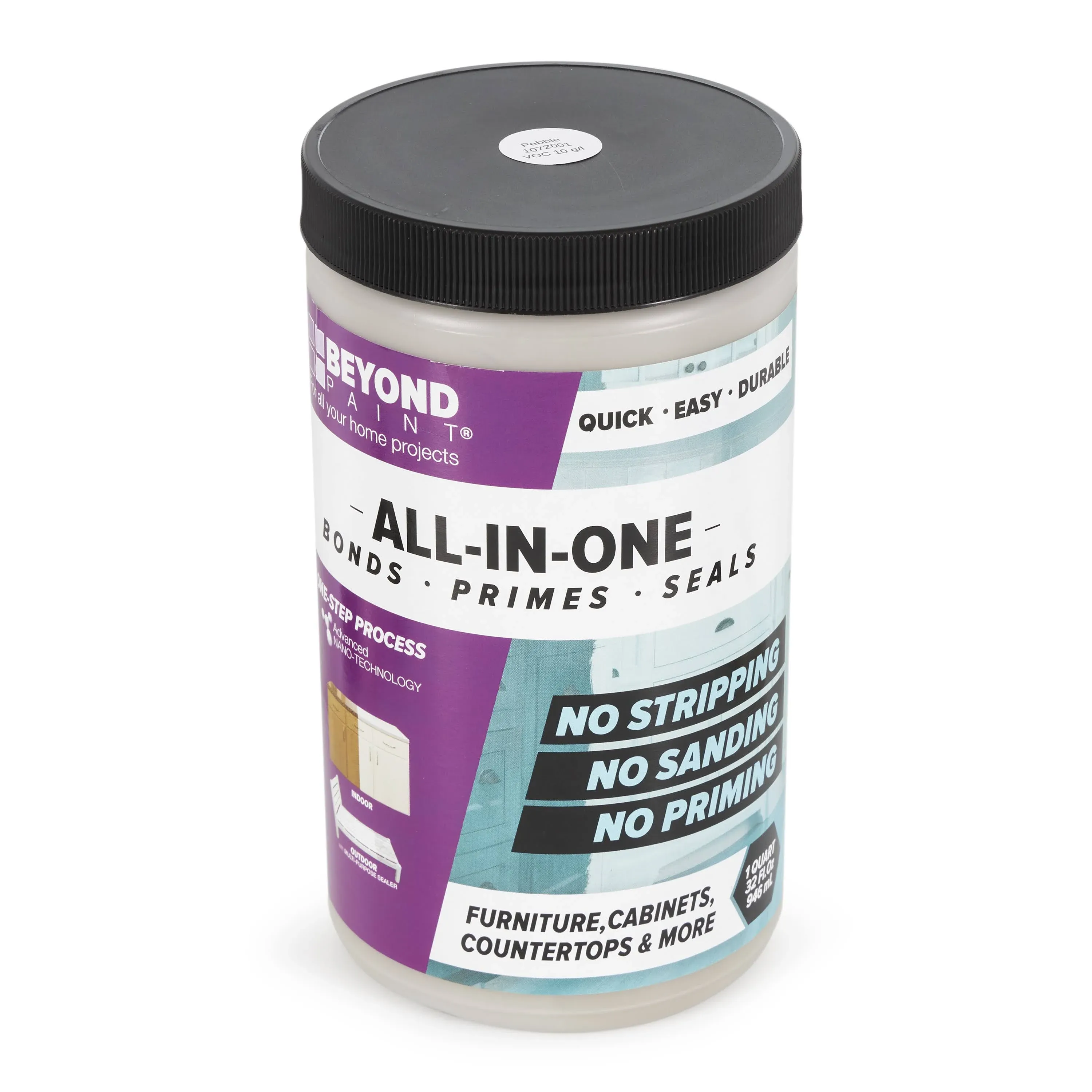 Beyond Paint 1630656 1 qt All-in-One Interior & Exterior Acrylic Paint - Pebble