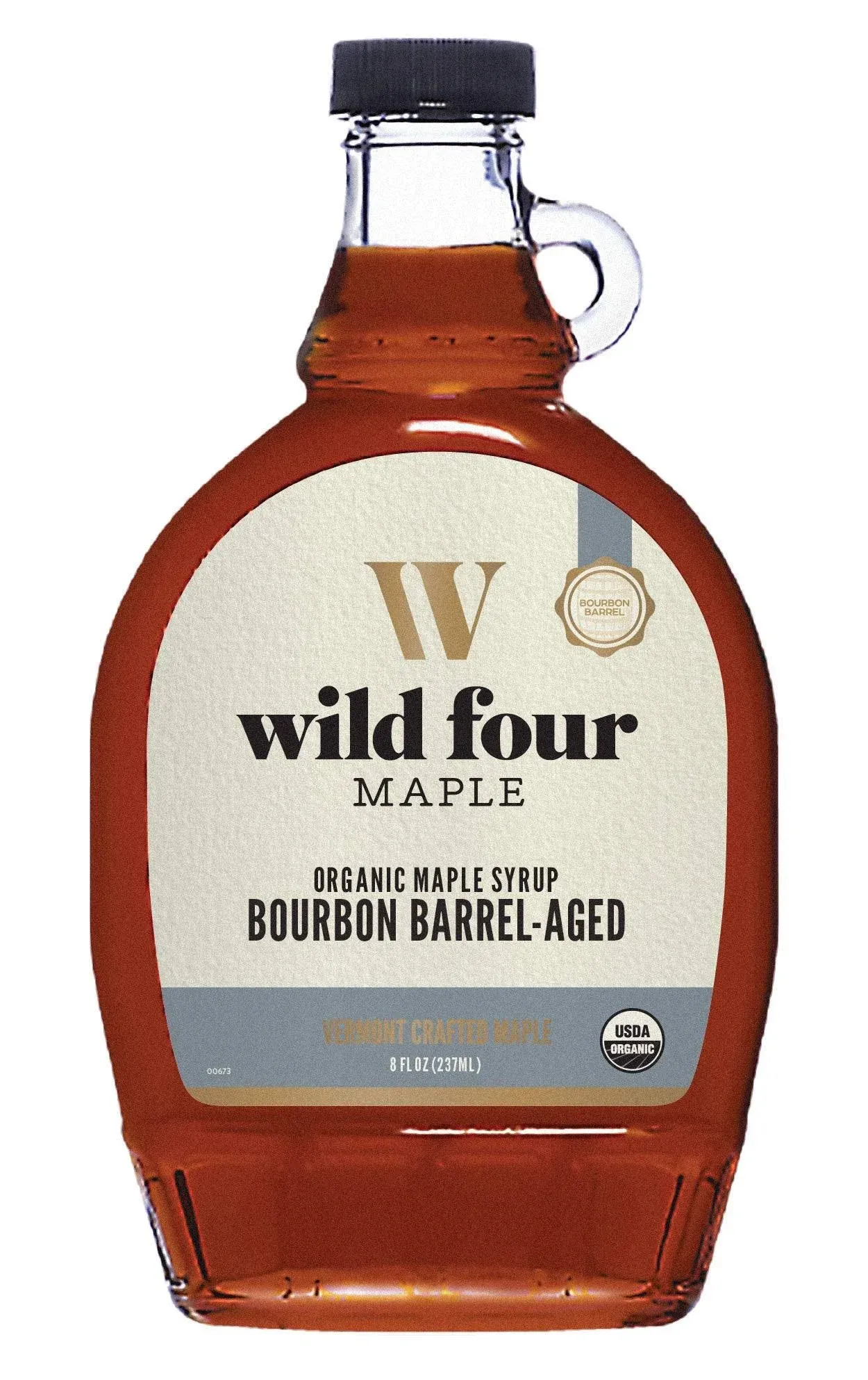 WildFour Bourbon Barrel Aged Organic Maple Syrup, 100% Pure, Gluten Free, Vegan