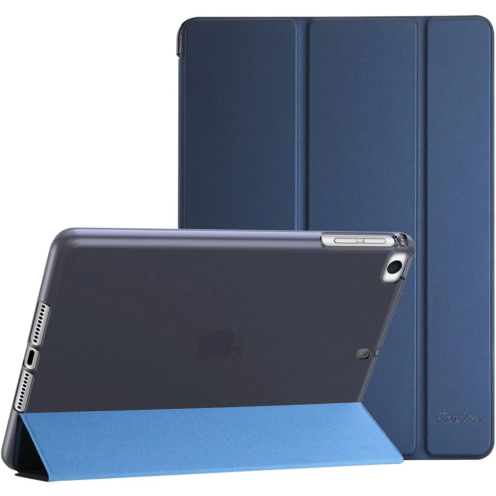 procase ipad mini case for 7.9 inch ipad mini 5 2019 / mini 4 3 2 1 (old model), slim soft tpu back cover trifold stand folio smart case for ipad.