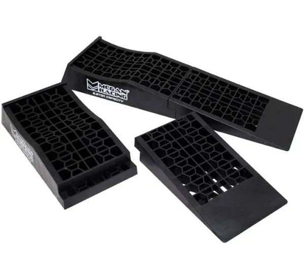 Megan Racing Black Low Profile High Strength Plastic Drive-On Ramps Set of 2