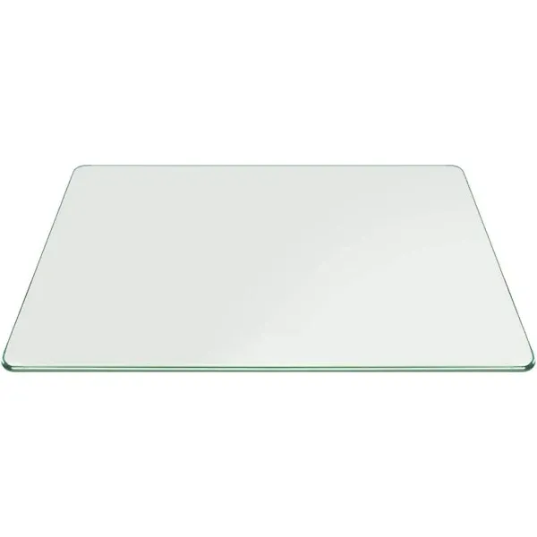 Fab Glass and Mirror 16" x 24" Rectangle 3/8" Thick Tempered Glass Table Top Clear