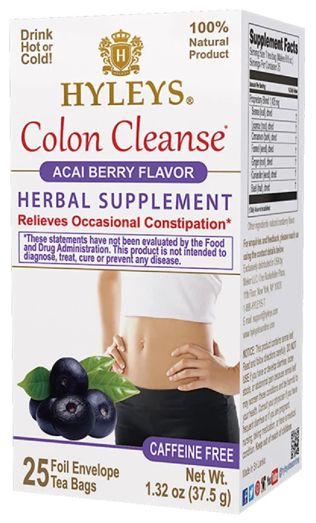 Colon Cleanse Tea Acai Berry Flavor (6 Pack - 150 Tea Bags Total)