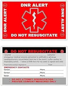 DNR Do Not Resuscitate Wallet Card (DNR-101) Quantity: (2)