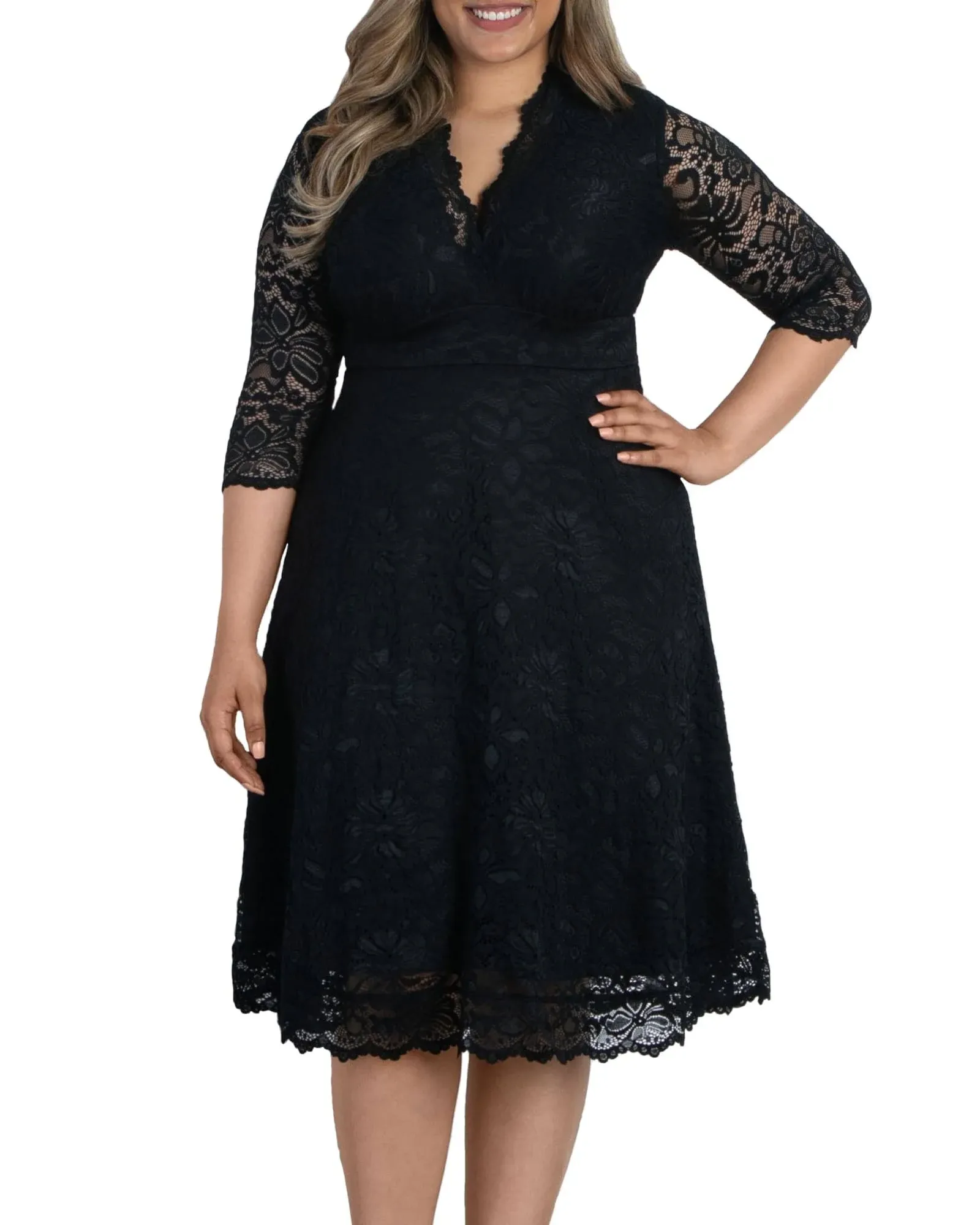 Kiyonna Mademoiselle Lace Cocktail Dress