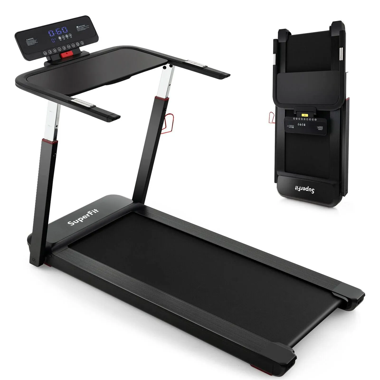 3HP Foldable Treadmill SuperFit Folding Running Machine Adjustable Height with ...