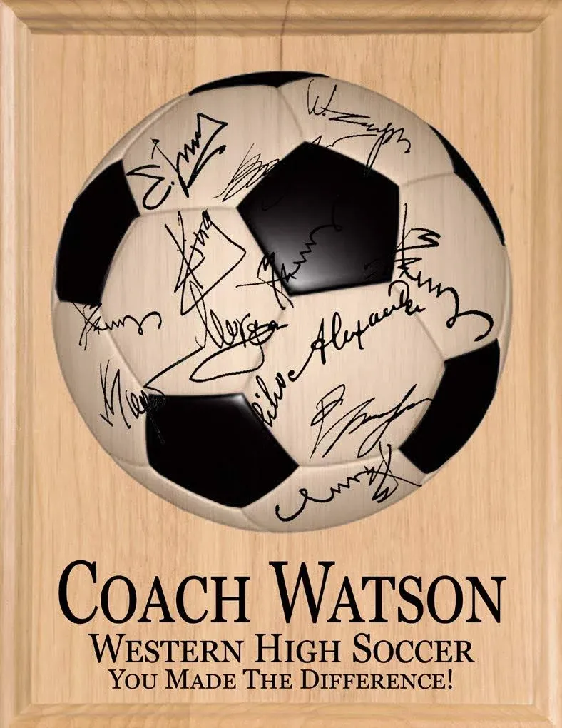 Soccer Coach Gift Plaque SIGNABLE by TEAM