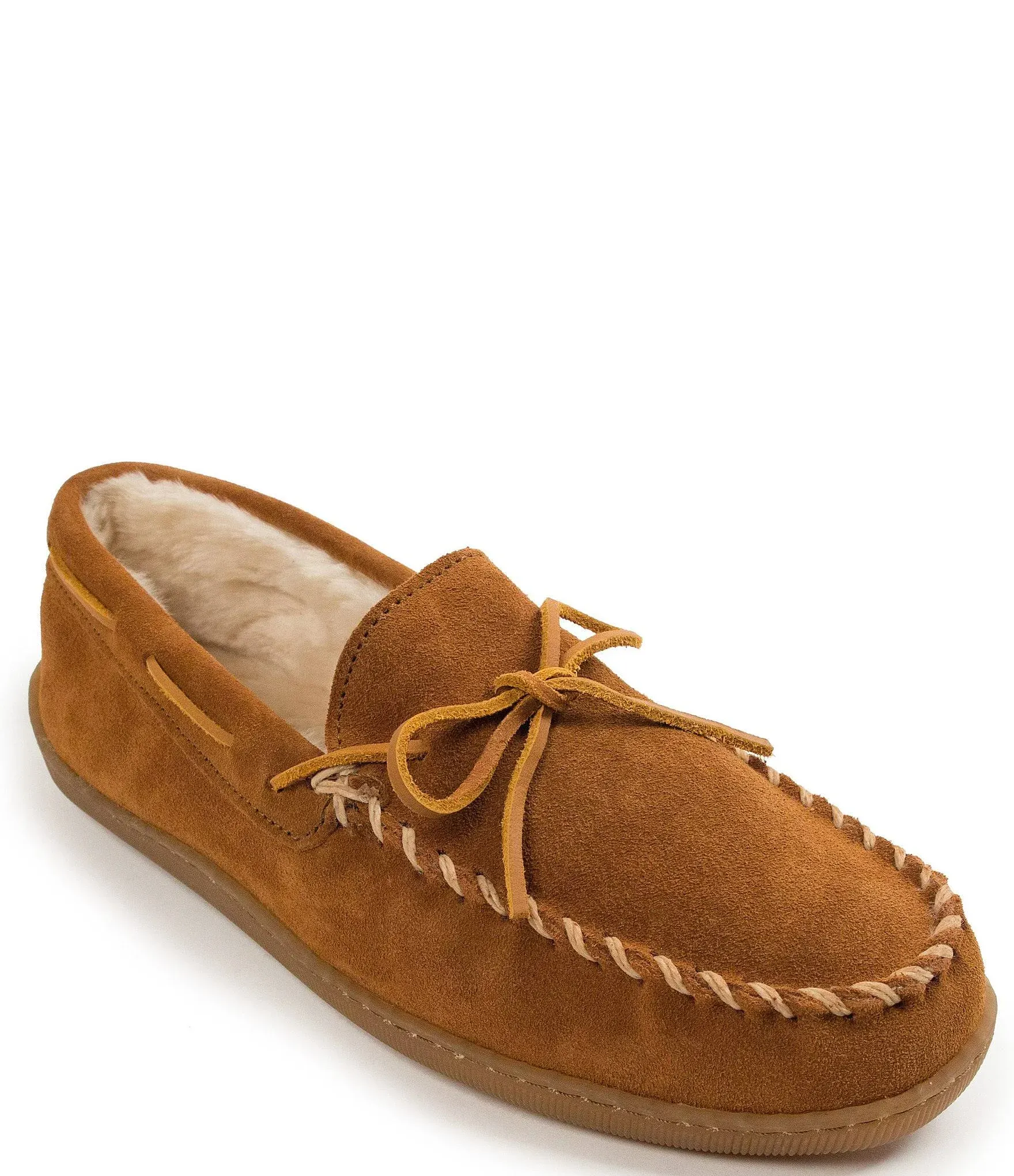 Minnetonka Men's Pile-Lined Hardsole Moccasin Slippers