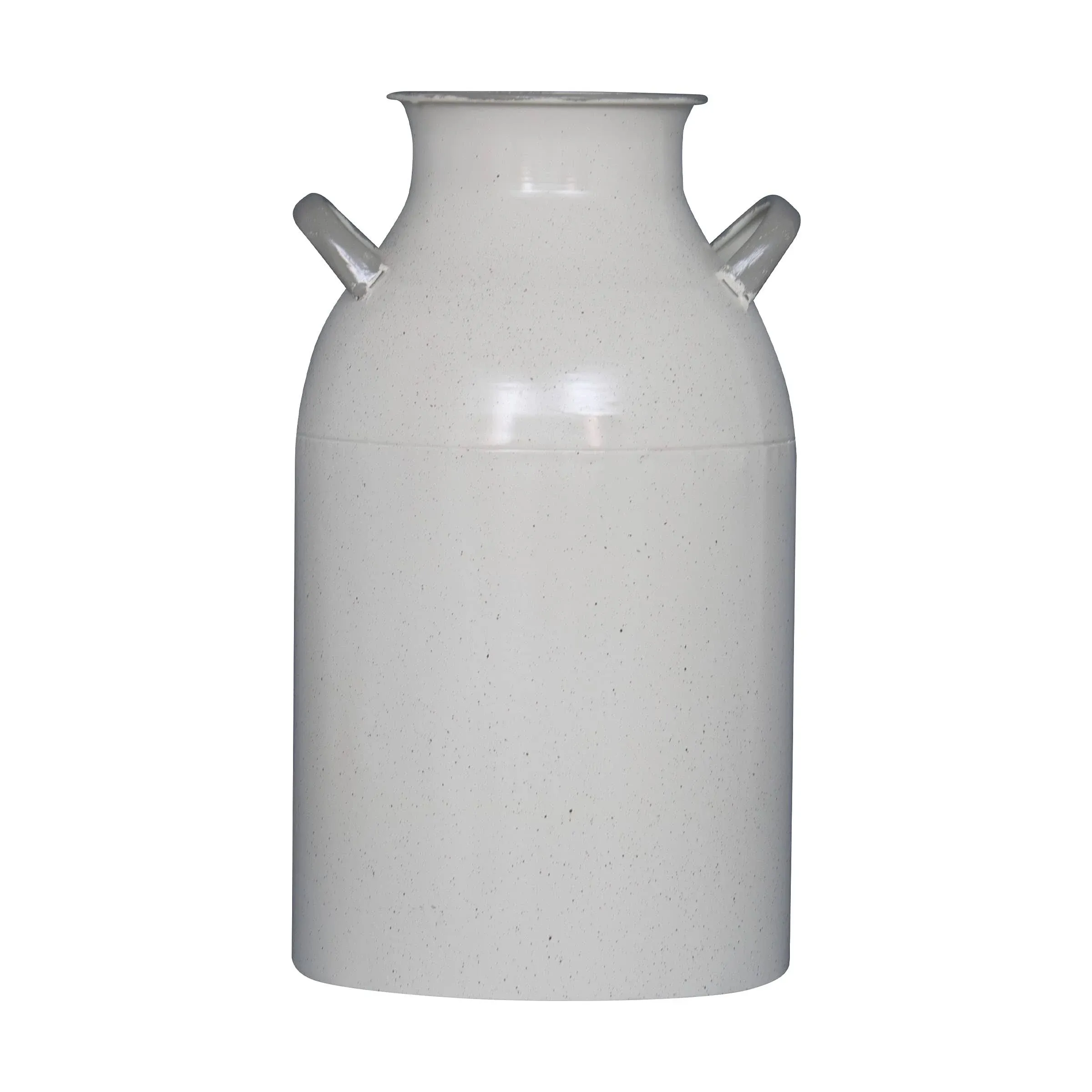 Foreside Home &amp; Garden White Enamel Metal Milk Jug Decorative Vase