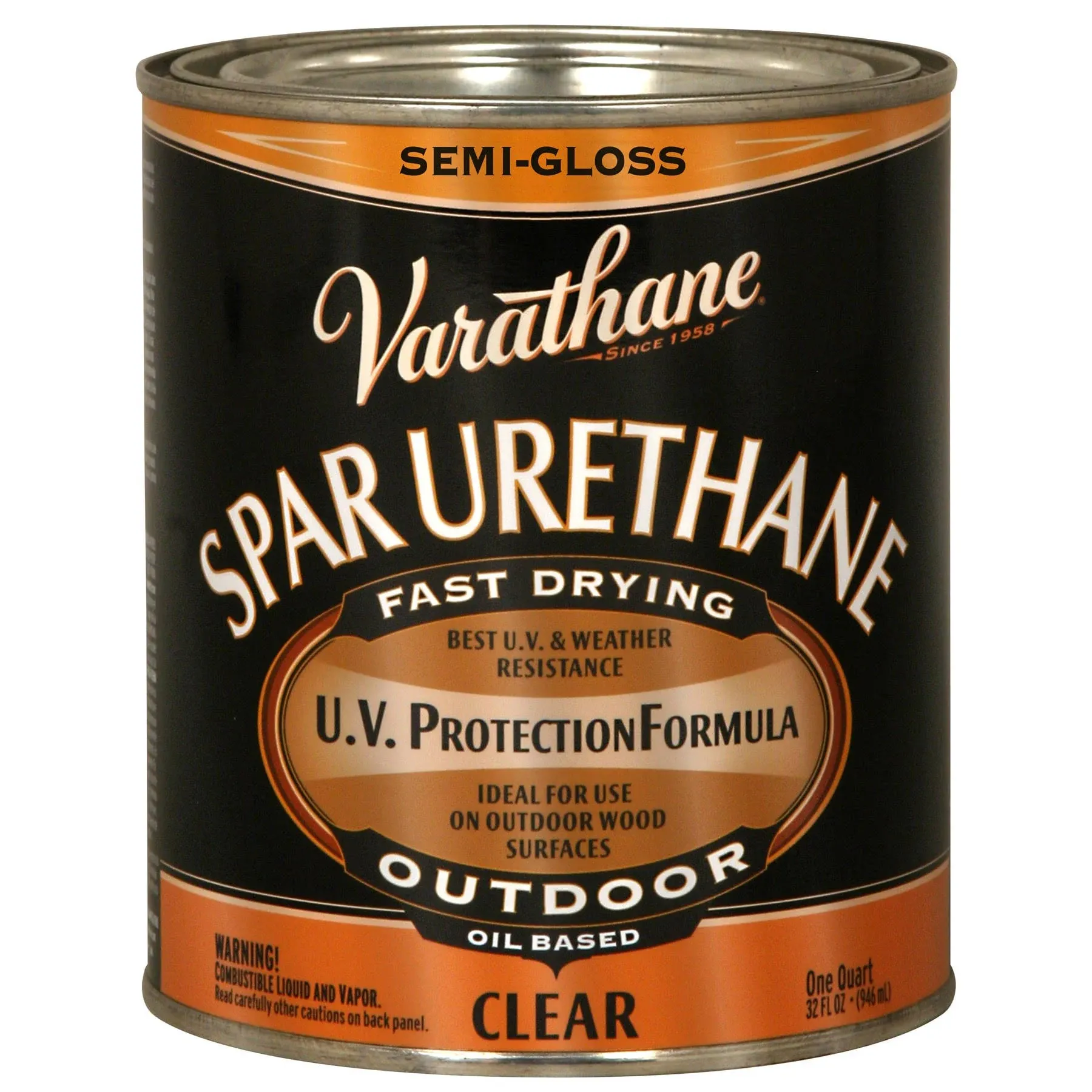 Varathane Spar Urethane, Oil-Based, Exterior, Semi-Gloss, 1-Qt.