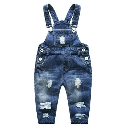 KIDSCOOL SPACE Baby Girl Boy Bib Pocket Jean Overalls Workwear Unisex 12M