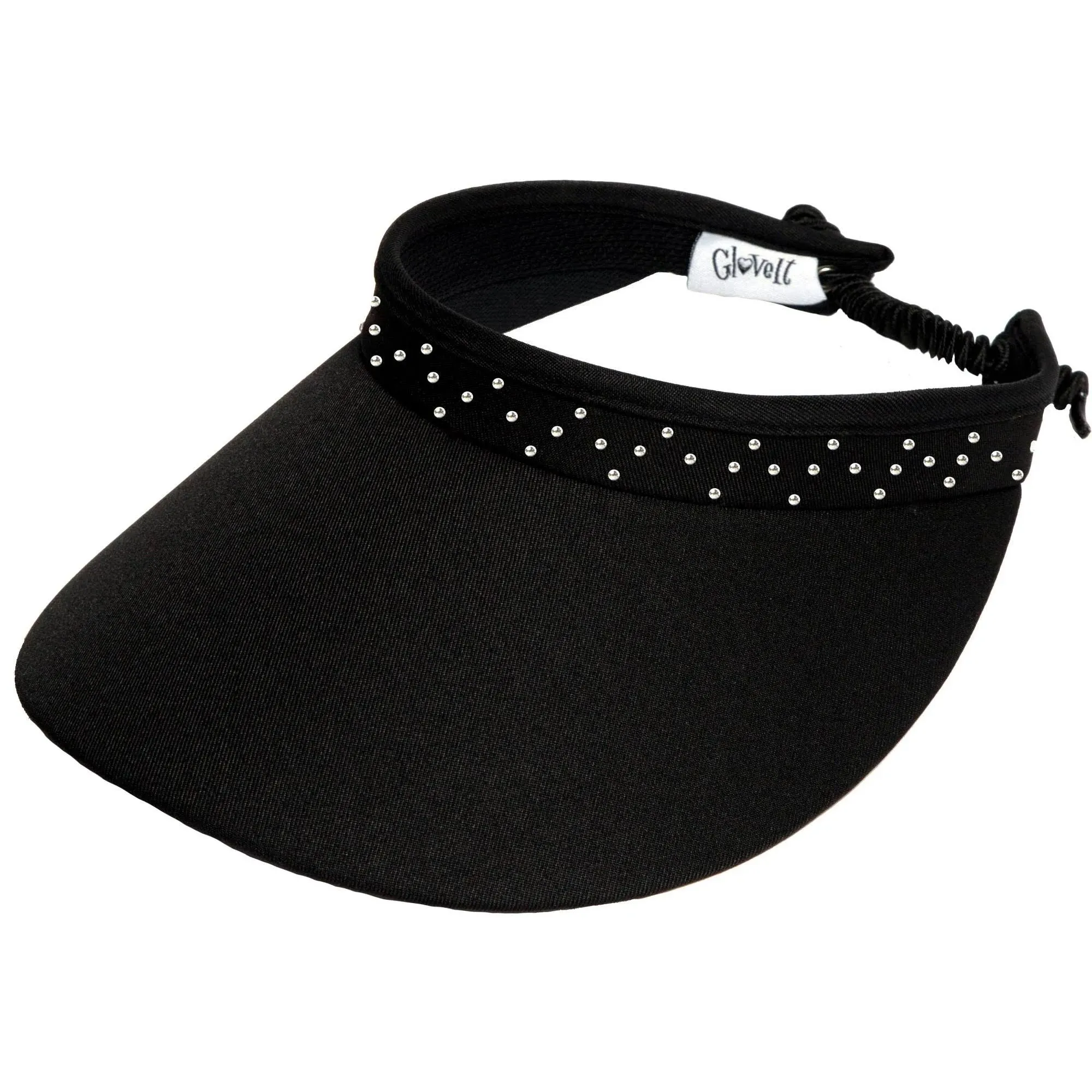 Bling Visor - Ladies Visor Hat Black Bling Coil Visor