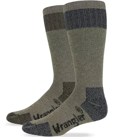 Wrangler Men's Ultra Dri Merino Wool Blend Work Socks (2 Pairs)