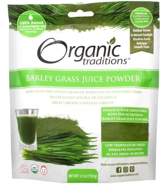 Organic Traditions - Barley Grass Juice Powder - 5.3 oz.