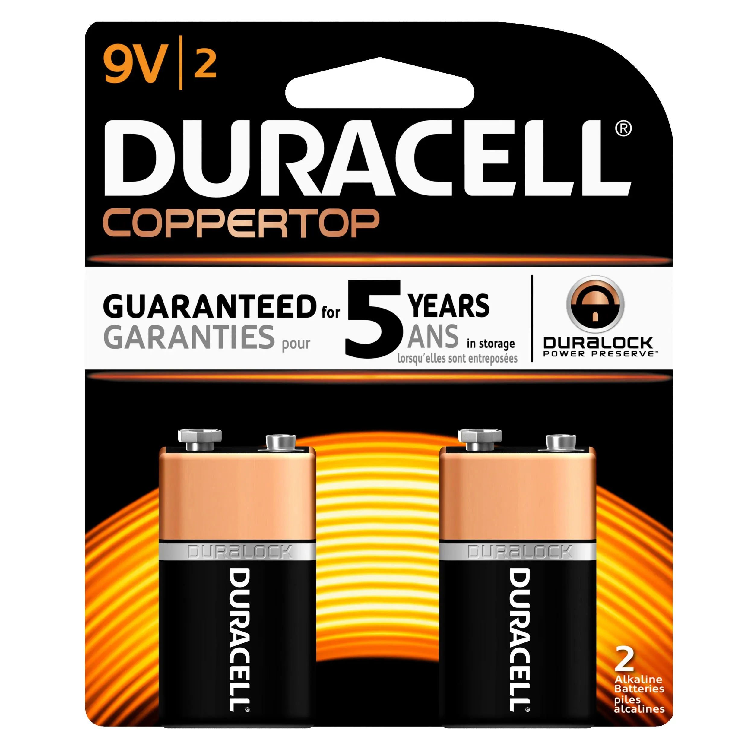 Duracell 9V Alkaline Batteries 2-Pack