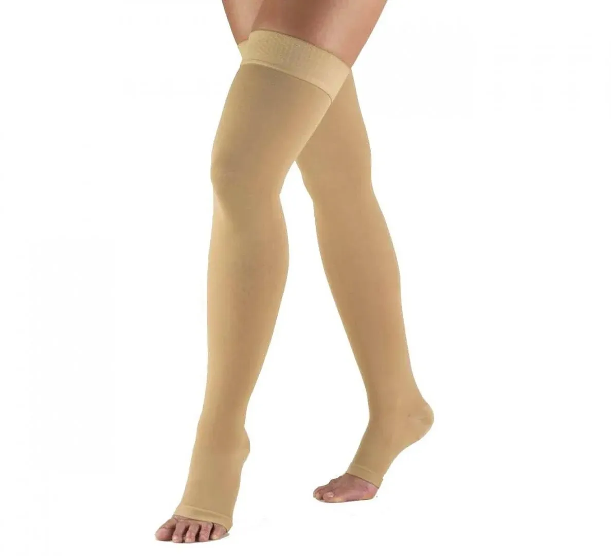 TRUFORM Classic Medical CLOSED TOE Thigh Highs Silicone Dot Top 20-30 mmHg