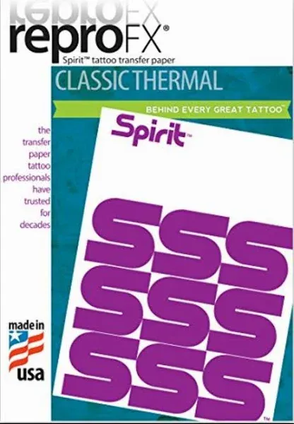 Spirit® Classic Freehand Tattoo Stencil Transfer Paper, 8.5" X 11" (100 Sheets)