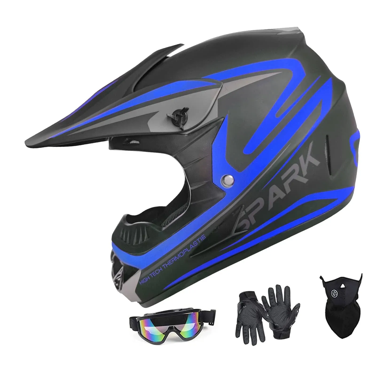 Youth Adult Anti-Collision Dirt Bike Helmet Trend Skull ATV DOT Approved BMX XL