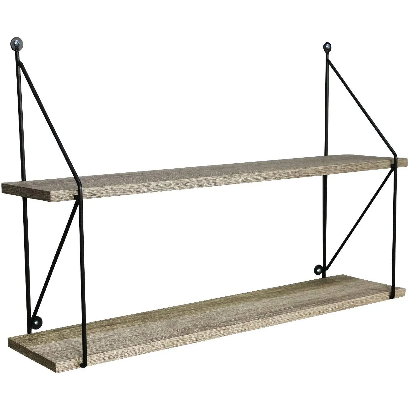 Floating Shelf with Metal Brackets (2 Tier)