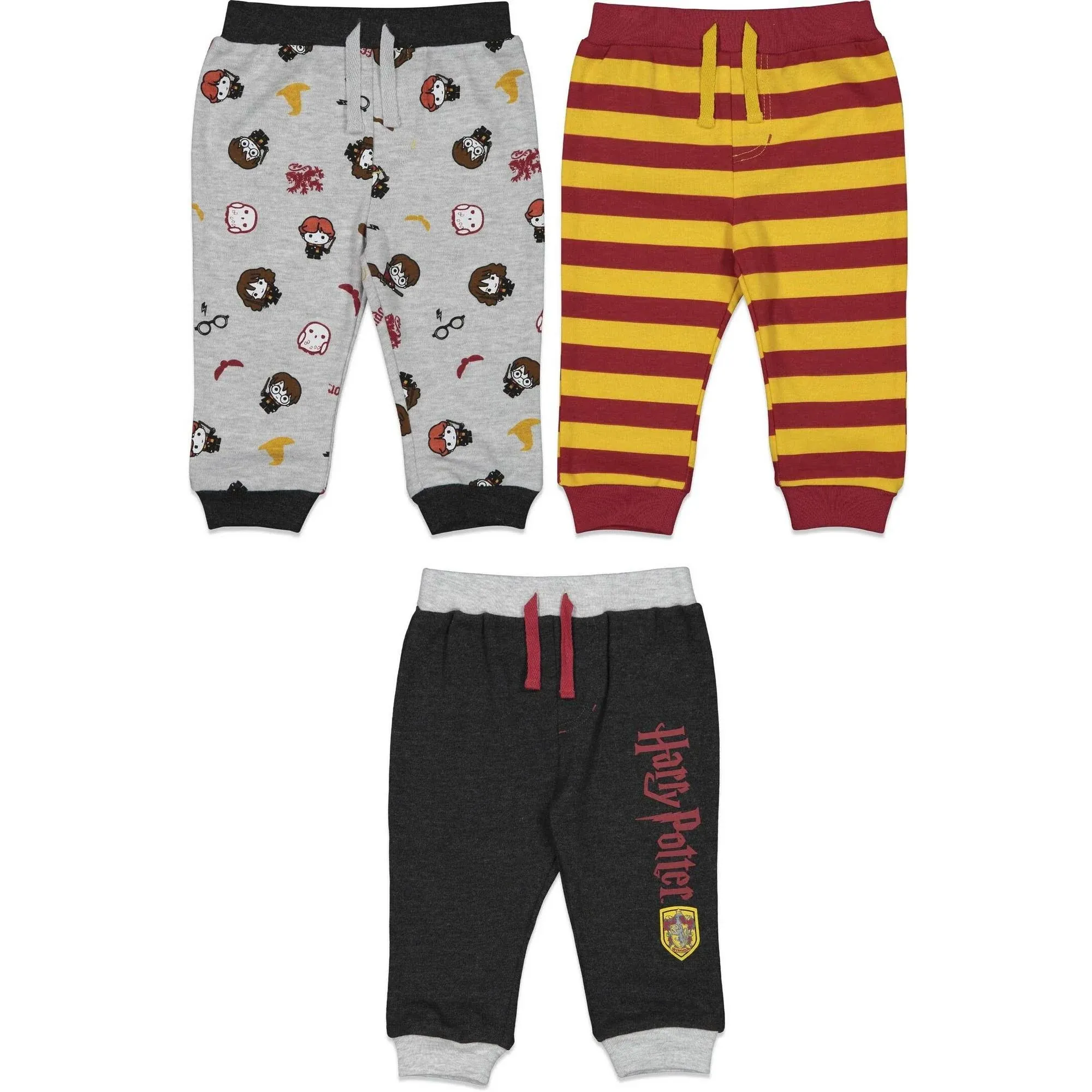 Harry Potter Infant Baby Boys 3 Pack Jogger Pants Gryffindor 18 Months